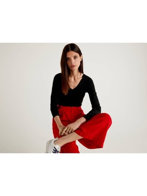 Benetton Kadın Uzun Kol Tshırt 3GA2E4245-24K-001