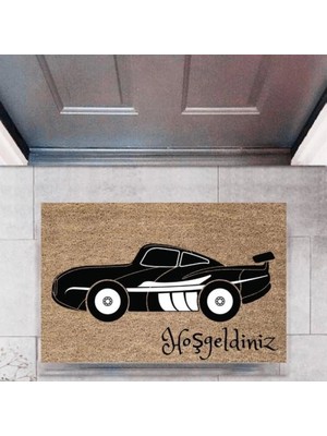 Miraxx Kapı Önü Paspası Dekoratif Dijital Baskı Arabalar P 2691