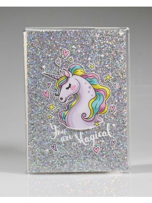 Melnio Magıcal Unıcorn Gri Simli Defter