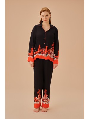 Suwen Japanese Gömlek Yaka Pijama Takımı