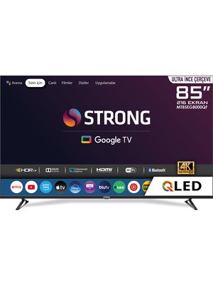Strong MT85EG8000QF 85" 216 Ekran 4K Ultra HD Dahili Uydu Alıcılı QLED Google TV