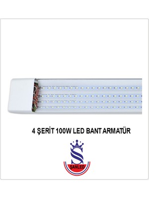 ŞANLED 100W 120 Cm Kristal Yatay LED Bant Armatür-Trafolu Beyaz Işık