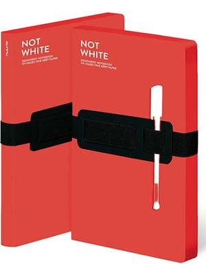 Nuuna Not White Kırmızı - Çizgisiz  Defter