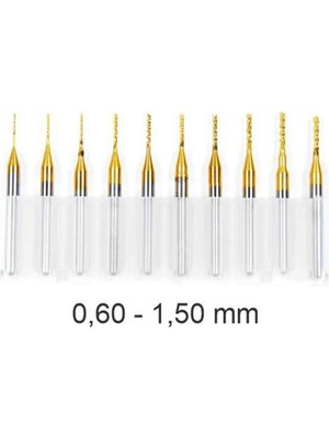 Profisher Titanyum Kaplı Tungsten Çelik Cnc Freze Pcb Kesici 0,6 - 1,5mm