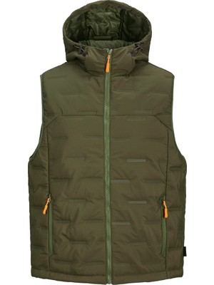 Jack&jones Sonic Bodywarmer Hood Erkek Haki Kapüşonlu Yelek