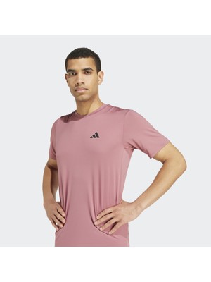 Adidas Train Essentials Stretch Erkek Pembe Yuvarlak Yaka Tişört