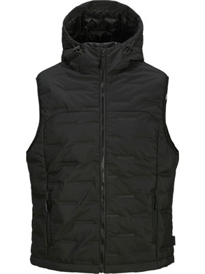Jack & Jones Jack&Jones Erkek Siyah Kapüşonlu Sonic Bodywarmer Yelek Modern Stil ve Fonksiyonel Özellikler