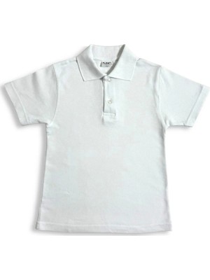 Plant Mini Kids Beyaz Renk Polo Yaka %100 Pamuk Çocuk T-Shirt