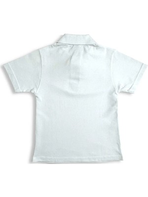 Plant Mini Kids Beyaz Renk Polo Yaka %100 Pamuk Çocuk T-Shirt