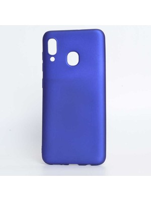 noktaks - Samsung Galaxy A20 - Kılıf Mat Soft Premier Silikon Kapak - Saks Mavi - T13615