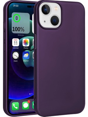 noktaks - Apple iPhone 15 Plus - Kılıf Mat Soft Premier Silikon Kapak - Mürdüm - T28327
