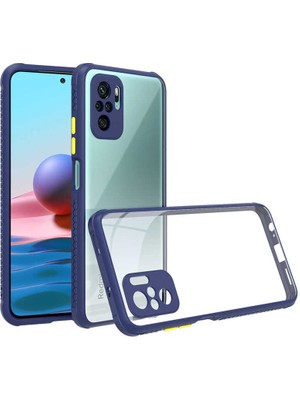 kilifone - Xiaomi Poco M5S - Kılıf ​​Arkası Şeffaf Sert Kaff Kapak - Lacivert - T24734