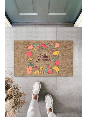 Miraxx Bej Kapı Önü Paspası Meyveler Desen  K-3280