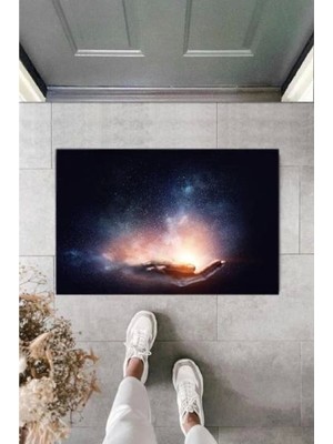 Miraxx Dijital Galaxy El Lacivert Kapı Paspası Dış Mekan Paspas K-2113