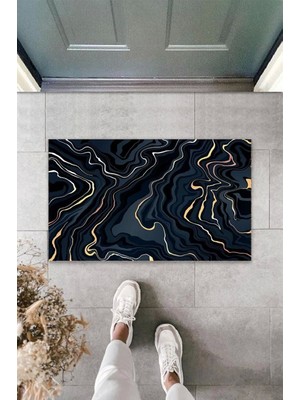 Miraxx Dijital Modern Dalgalı Antrasit Kapı Paspası Dış Mekan Paspas K-3110