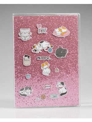 Melnio Kedi Pembe Simli Defter