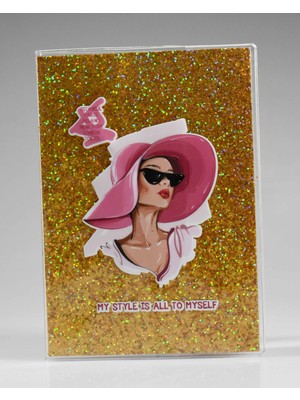 Melnio Şapkalı Sarı Simli Defter