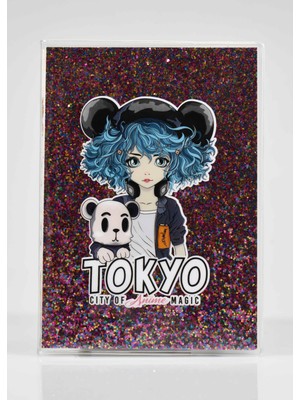 Melnio Tokyo Koyu Pembe Simli Defter