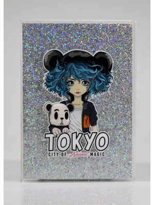 Melnio Tokyo Gri Simli Defter