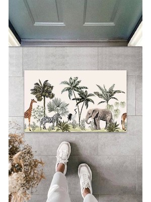 Miraxx Dijital Baskı Pudra Safari Paspas K-3096