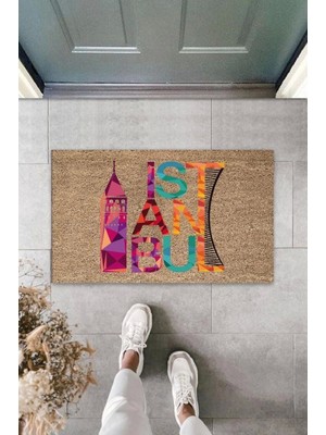 Miraxx Dijital Baskı Bej Istanbul Paspas K-3029