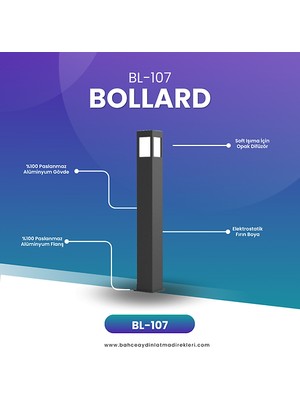 Quark Lighting Dekoratif Bollard Aydınlatma Antrasit BL107