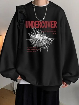 Undercover Siyah Oversize Bisiklet Yaka Sweatshirt