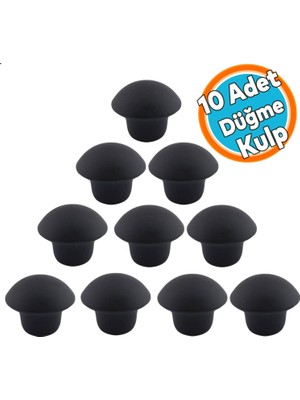 Nzb (10 Adet) Düğme Kulp Dolap Mobilya Mutfak Dolabı Çekmece Dolap Kapak Kulpu Kulbu Metal Kulp Siyah