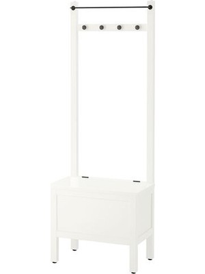 IKEA Hemnes Havluluk ve Bank, Beyaz, 64X37X173 cm