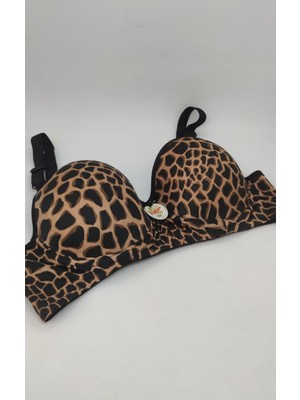 Tektaş Leopar Desenli Destekli Sütyen