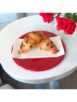 Ece Ev Modası Metal Tepsi Metal Tabak 6 Adet Yuvarlak Çay ve Kahve Sunum Tepsisi Sunumluk Tabak 17 cm