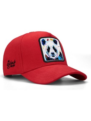 Black Börk V1 Kids Baseball Panda - 3 Kod Logolu Unisex Kırmızı Çocuk Şapka (Cap)