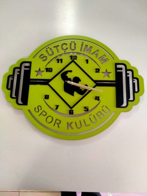 Mrc Hediye Sepeti Vücut Geliştirme, Spor Salonu, Fitness, Kondüsyon ( Kişiye Özel )Duvar Saati