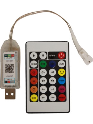 Hazar Led WS2812B USB Girişli Bluetooth Kontrollü Pixel LED Kontrol Devresi 5V