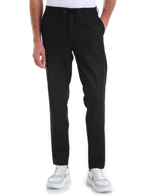 Lacivert Dinamik Fit Düz Yandan Cepli Pamuklu Jogger Pantolon