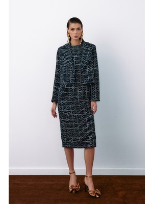 Kolsuz Tüvit Kalem Elbise - Lacivert
