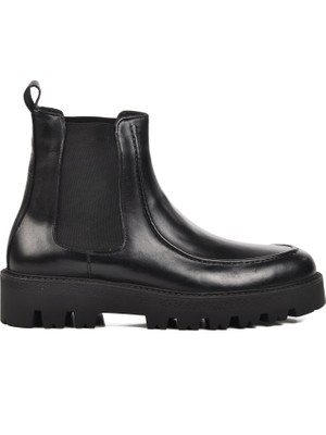 Ayakmod Premium 106 Siyah  Deri Erkek Bot