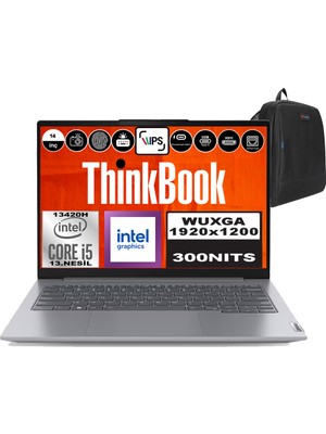 Lenovo Thinkbook 14 G6 Irl Intel Core I5 13420H 64GB Ddr5 1tb SSD 14" Wuxga 300NITS IPS Windows 11 Home Taşınabilir Bilgisayar 21KG00UCTRH22 + Zetta Çanta