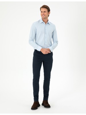 Pierre Cardin Erkek Lacivert Slim Fit Kanvas Pantolon 50299558-VR033