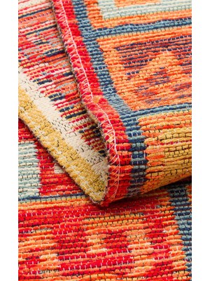 Eko Halı Nomad Nmd 11 Terra Yıkanabilir, Çift Taraflı Kullanıma Uygun Yumuşak Tuşeli Otantik Kilim