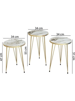Mobigoom Zigon Sehpa Gold Efes Tel LUNA1032