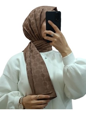 Jakarlı Dörtgen Taş Desenli Şal 1030