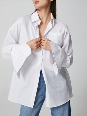 Ronada Wuwei Beyaz Poplin Gömlek