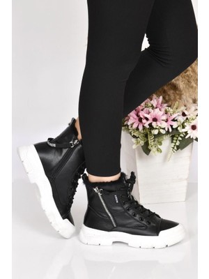 Guja 24K310-24 Kadın  Deri Spor Bot Siyah
