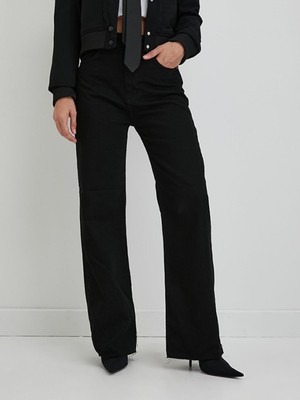 Ronada Wuwei Siyah Wide Leg Jean