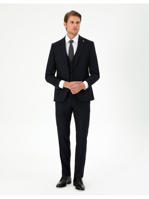 Pierre Cardin Erkek Lacivert Ex. Slim Fit Yelekli Takım Elbise 50292195-VR033