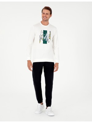 Pierre Cardin Erkek Ekru Regular Fit Sweatshirt 50290612-Vr019