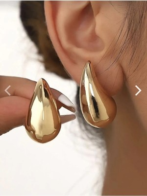 Kadın Çelik Gözyaşı Bottega Damla Küpe Gold