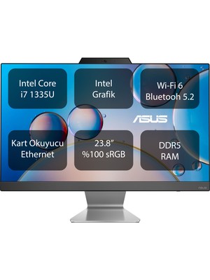 Asus A3400 Intel Core I7 1355U 8gb 1tb SSD 23.8" Fhd Freedos All In One Tümleşik Bilgisayar