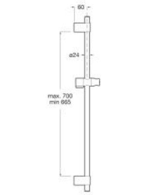 Roca Sensum Ayarlanabilir Mafsallı 800 mm Sürgü Takımı, Parlak Krom Renk